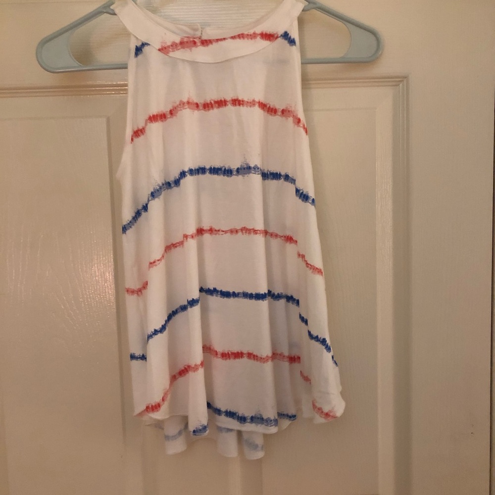 red white and blue old navy tank top size L 10-12